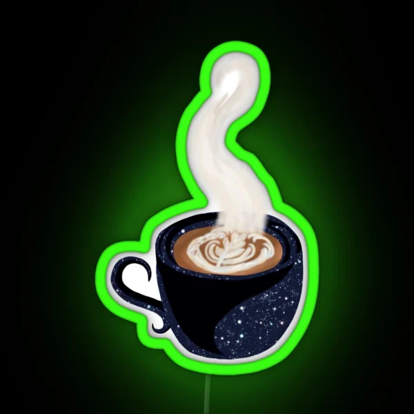 Space Latte Mug RGB Neon Sign