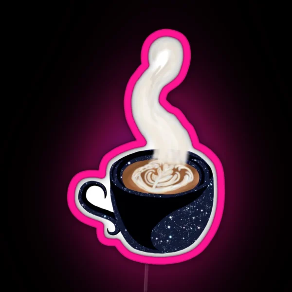 Space Latte Mug RGB Neon Sign