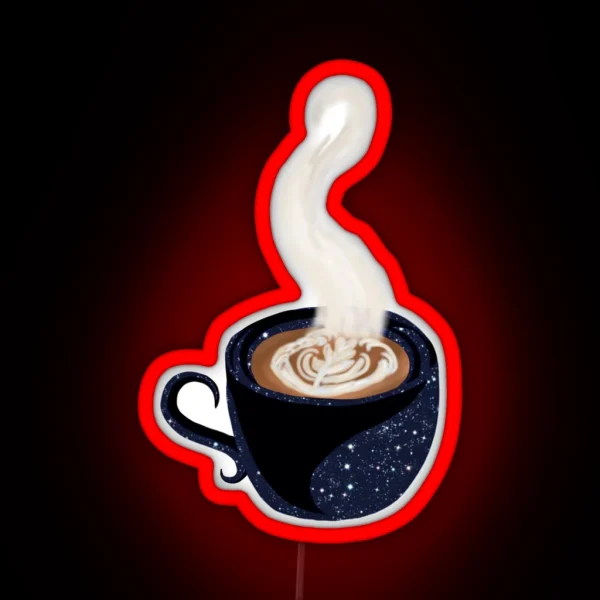 Space Latte Mug RGB Neon Sign