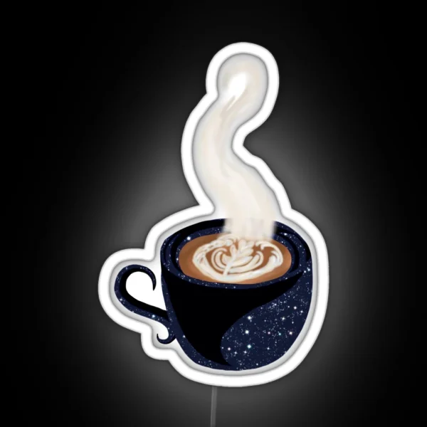 Space Latte Mug RGB Neon Sign