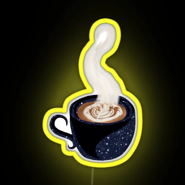 Space Latte Mug RGB Neon Sign