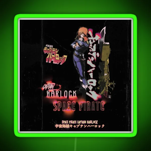 Space Pirate Captain Harlock Albator RGB Neon Sign
