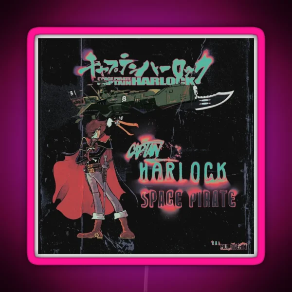 Space Pirate Captain Harlock Albator RGB Neon Sign