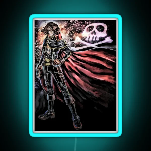 Space Pirate Captain Harlock RGB Neon Sign