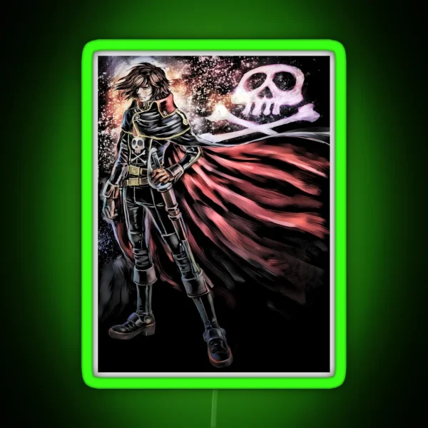 Space Pirate Captain Harlock RGB Neon Sign