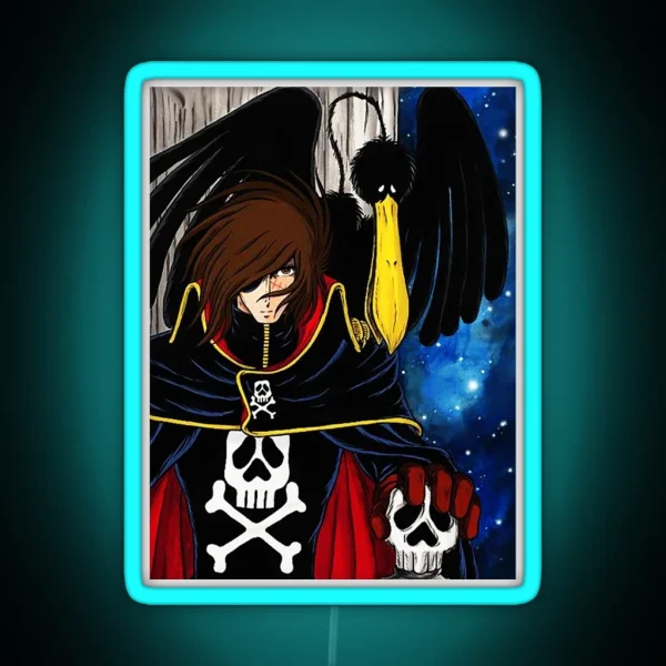 Space Pirate Captain Harlock RGB Neon Sign