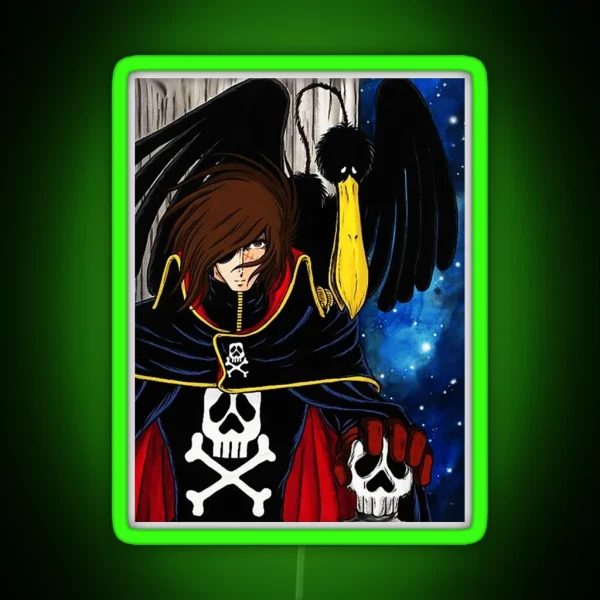 Space Pirate Captain Harlock RGB Neon Sign