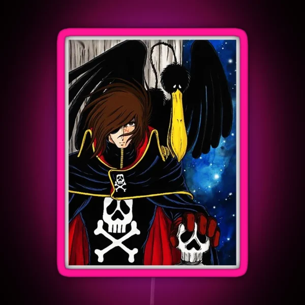 Space Pirate Captain Harlock RGB Neon Sign
