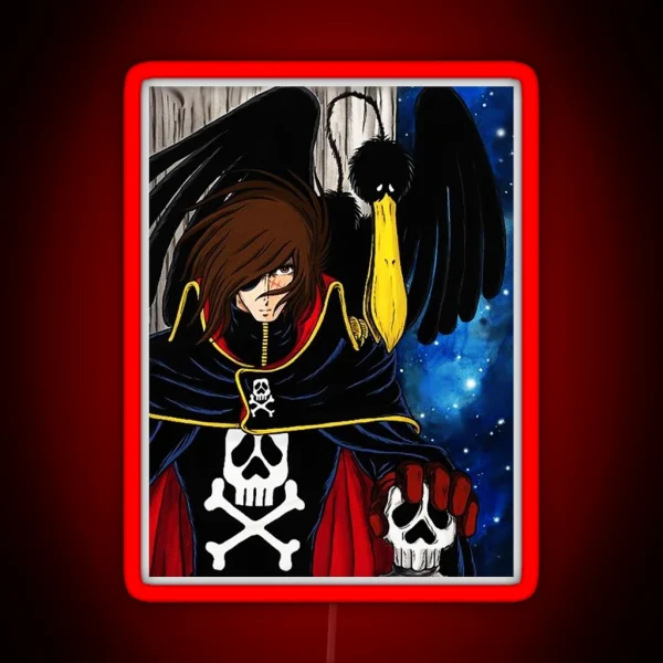 Space Pirate Captain Harlock RGB Neon Sign
