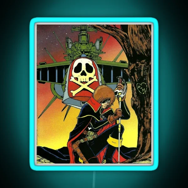 Space Pirate Captain Harlock RGB Neon Sign