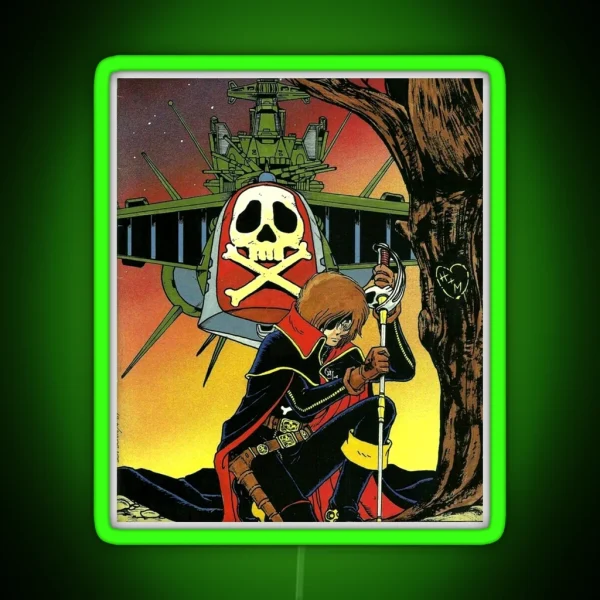Space Pirate Captain Harlock RGB Neon Sign