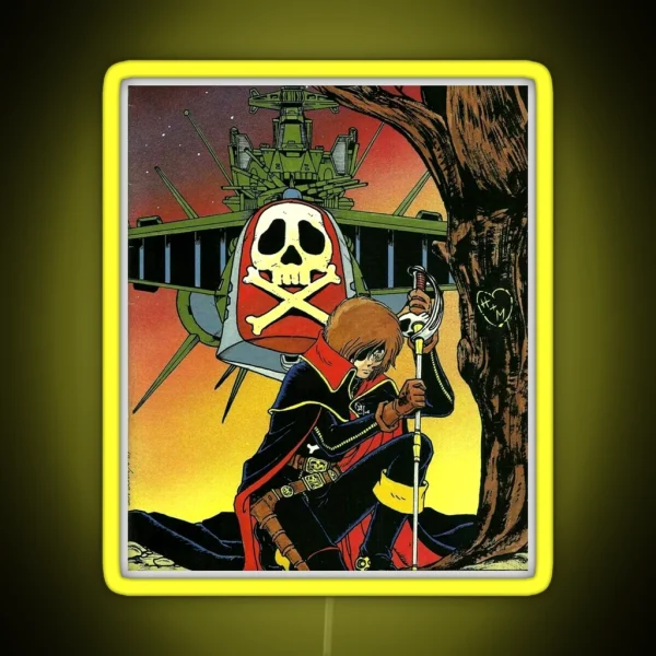 Space Pirate Captain Harlock RGB Neon Sign