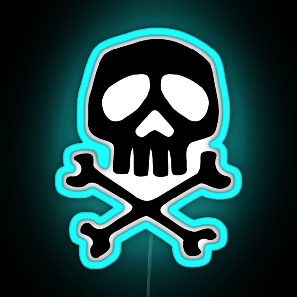 Space Pirate Captain Harlock Skull RGB Neon Sign