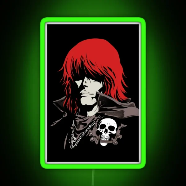Space Pirate Portrait RGB Neon Sign