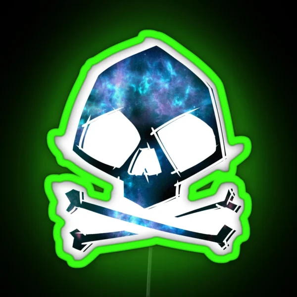 Space Pirate Skull RGB Neon Sign