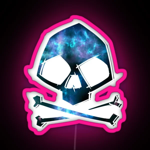 Space Pirate Skull RGB Neon Sign
