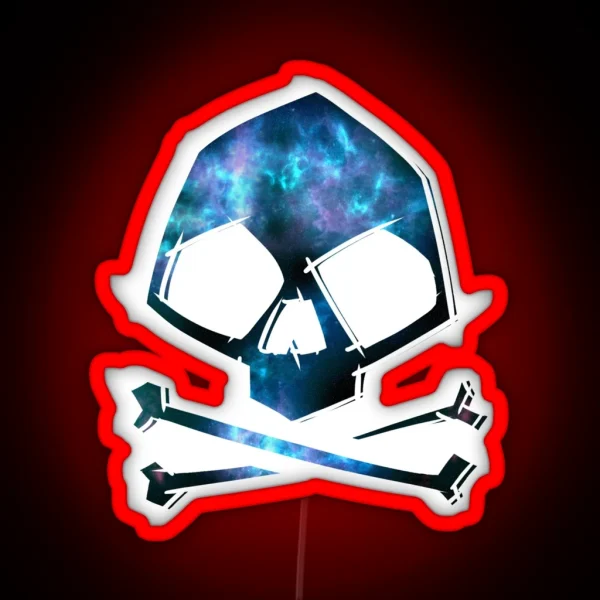 Space Pirate Skull RGB Neon Sign