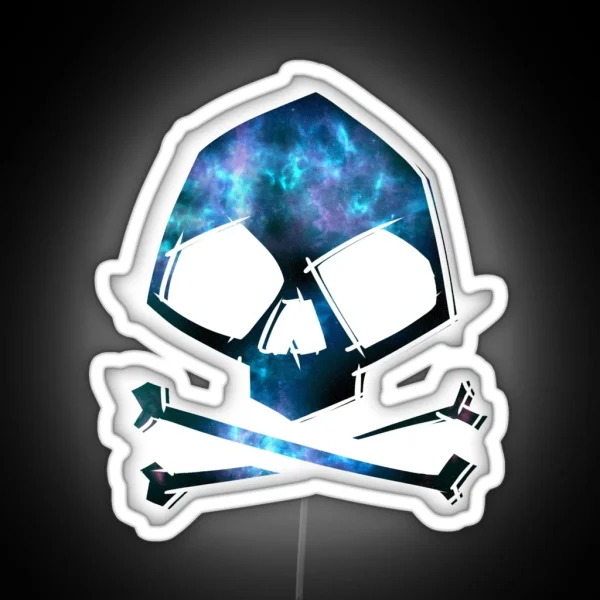 Space Pirate Skull RGB Neon Sign
