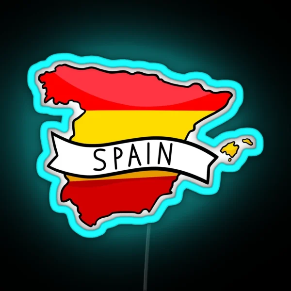 Spain Flag Map Led RGB Neon Sign