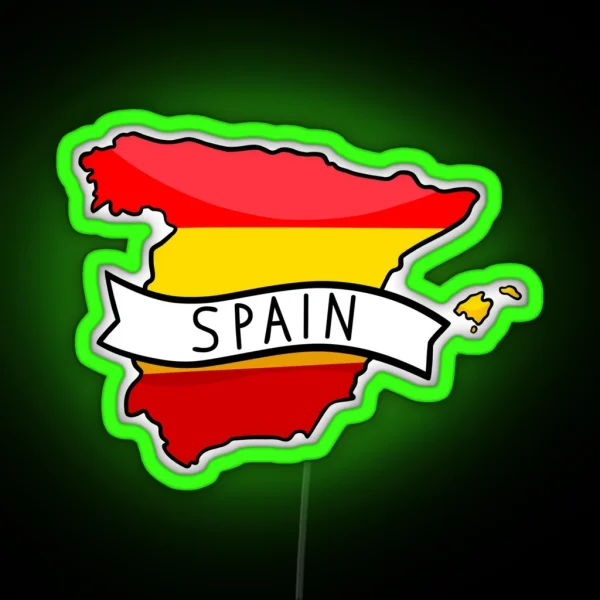 Spain Flag Map Led RGB Neon Sign