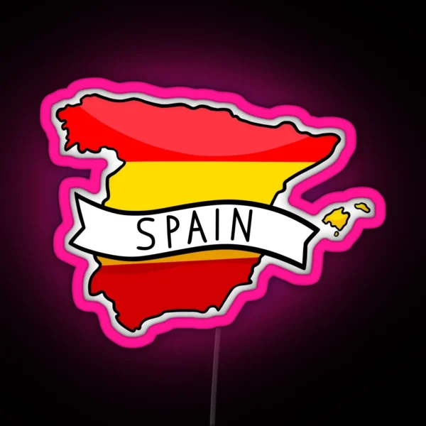 Spain Flag Map Led RGB Neon Sign