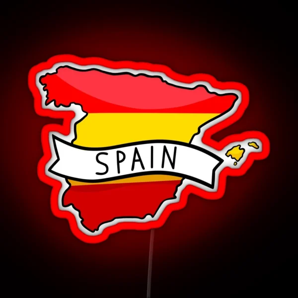 Spain Flag Map Led RGB Neon Sign