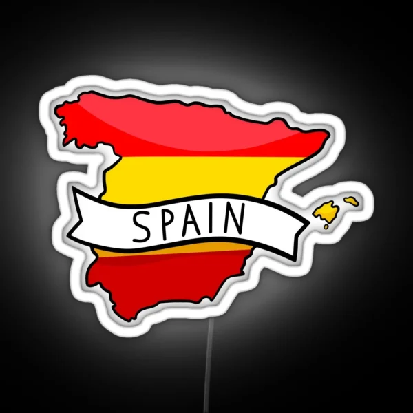 Spain Flag Map Led RGB Neon Sign