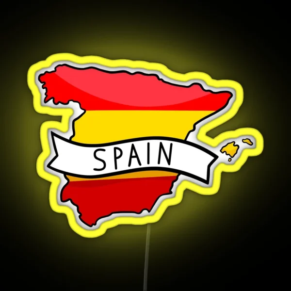 Spain Flag Map Led RGB Neon Sign