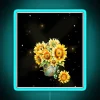 RGB Neon Sunflower Sign with Blue Accents, Gift for Daughter