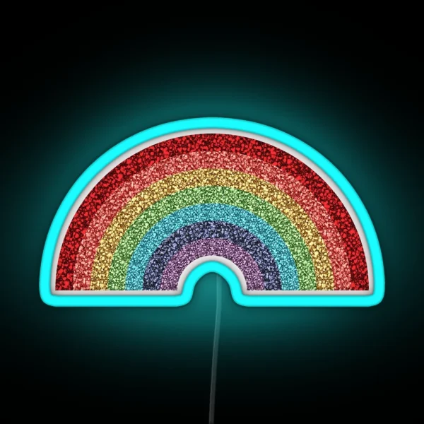 Sparkly Glitter Rainbow RGB Neon Sign