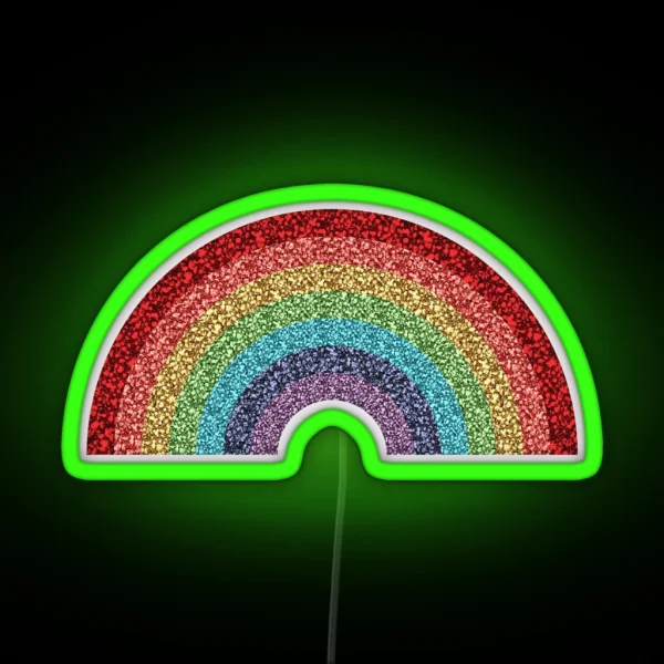 Sparkly Glitter Rainbow RGB Neon Sign