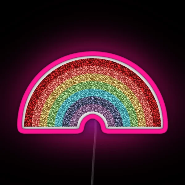 Sparkly Glitter Rainbow RGB Neon Sign