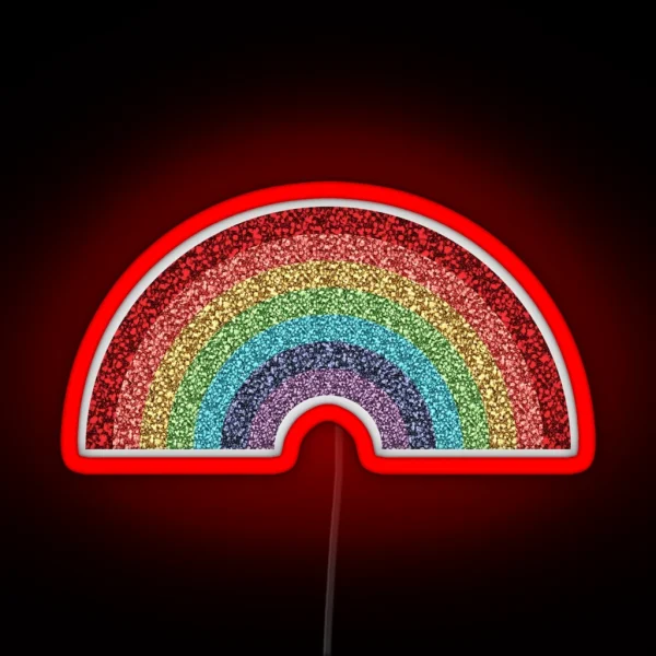 Sparkly Glitter Rainbow RGB Neon Sign