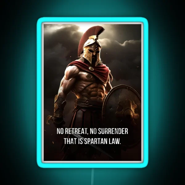 Spartan Soldier Motivational Quote RGB Neon Sign