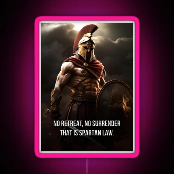 Spartan Soldier Motivational Quote RGB Neon Sign