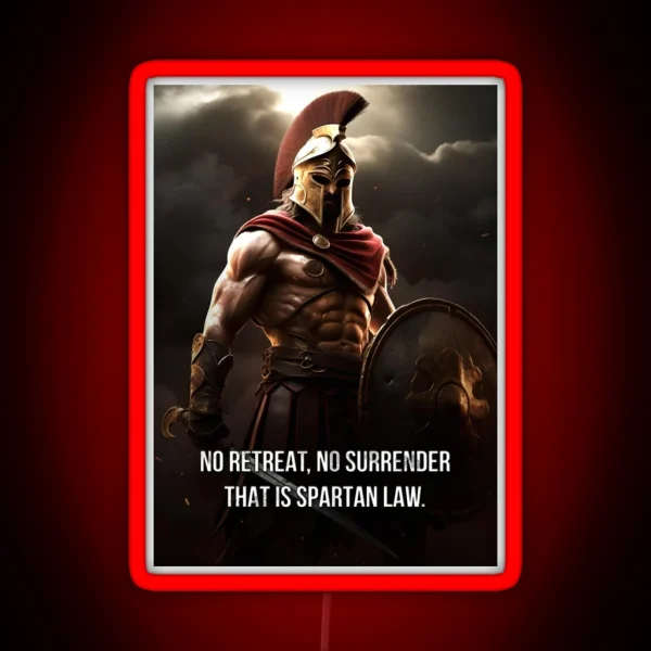 Spartan Soldier Motivational Quote RGB Neon Sign