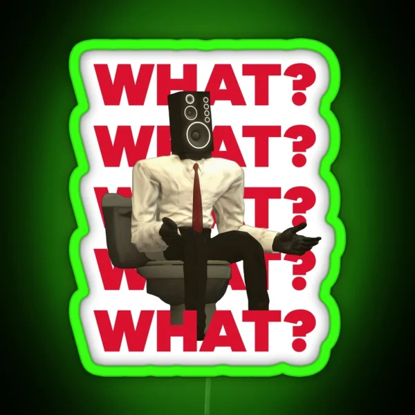 Speaker Man Says What Skibidi Toilet RGB Neon Sign