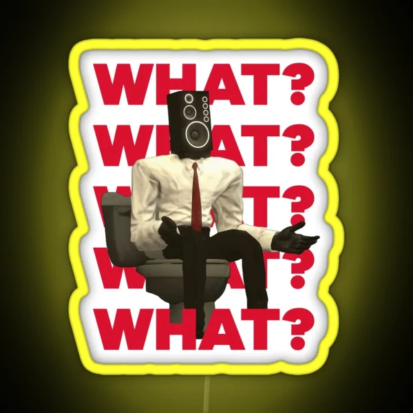 Speaker Man Says What Skibidi Toilet RGB Neon Sign