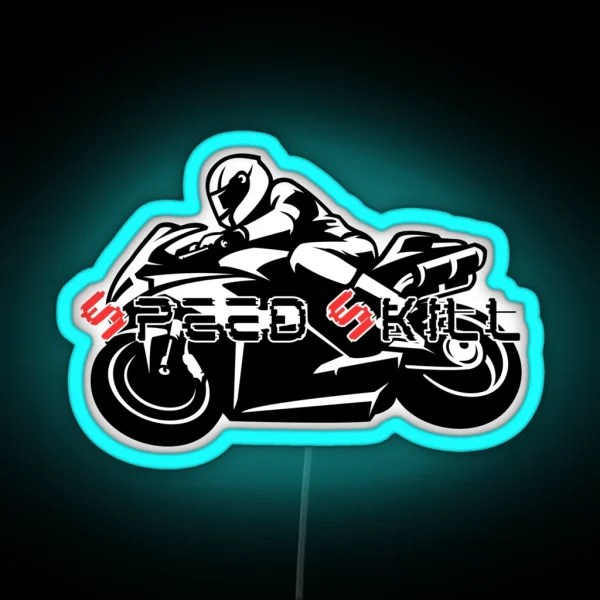 Speed Skill Cool Helmet Motor Bike Led RGB Neon Sign
