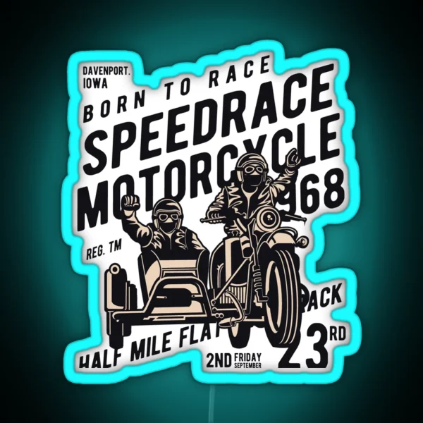 Speedrace Motorcycle Awesome Motorcycle Lover Gift RGB Neon Sign