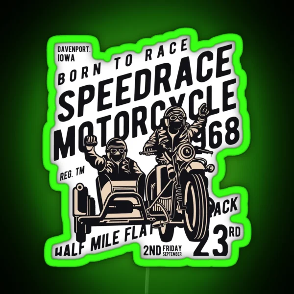 Speedrace Motorcycle Awesome Motorcycle Lover Gift RGB Neon Sign
