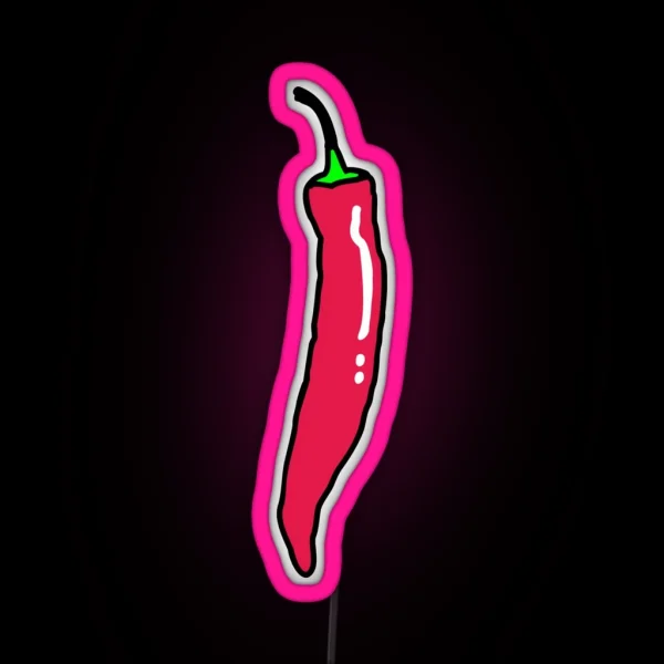 Spicy Red Hot Chili Pepper RGB Neon Sign