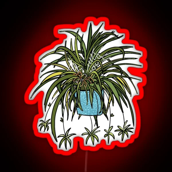 Spider In A Spider Plant RGB Neon Sign