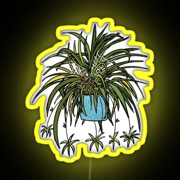 Spider In A Spider Plant RGB Neon Sign