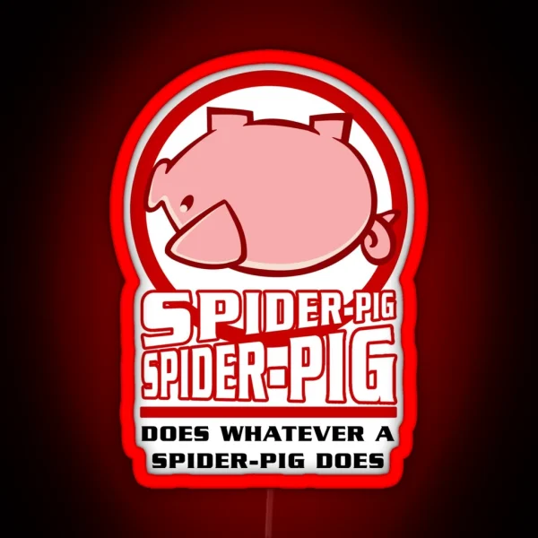 Spider Pig RGB Neon Sign