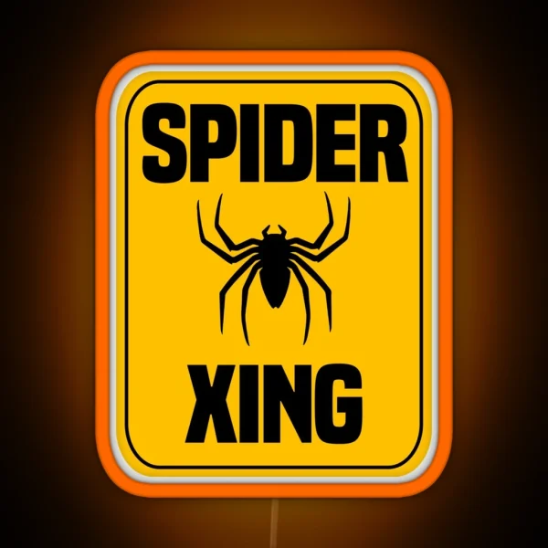 Spider Warning Sign RGB Neon Sign
