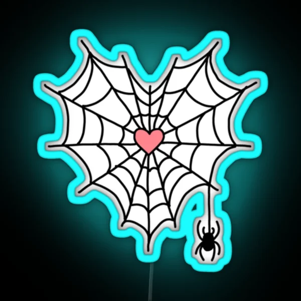 Spider Web Heart RGB Neon Sign