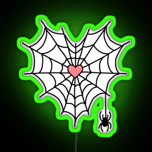 Spider Web Heart RGB Neon Sign