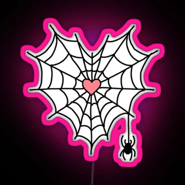 Spider Web Heart RGB Neon Sign
