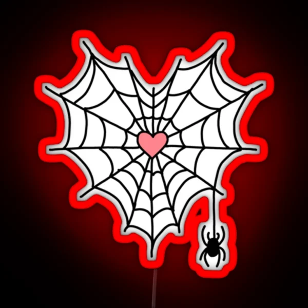 Spider Web Heart RGB Neon Sign